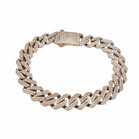 Iced Out Zirconia Cuban Bracelet (14K)