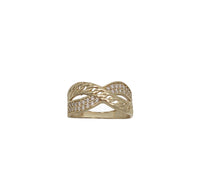 Zirconia Curved With Cuban Link Ring (14K)