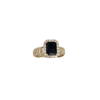 CZ Emeral Cut Halo Ring (14K)