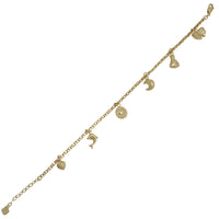 Cable Links Charms Bracelet (14K)