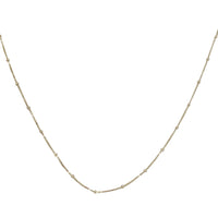 Box Link With Plain Ball Necklace (14K)