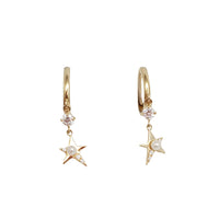 Zirconia Star Pearl Earrings (14K)