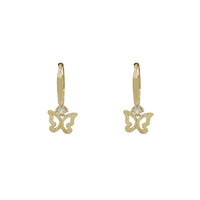 Zirconia Butterfly Dangling Earrings (14K)