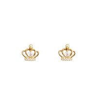 Outline Crown Stud Earrings (14K)