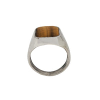 Square Signet Tiger-Eye Ring (Silver)