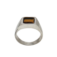 Square Signet Tiger-Eye Ring (Silver)