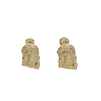 Diamond Jesus Stud Earrings (14K)