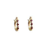 Ruby & Diamond Huggies Earrings (14K)