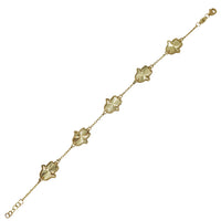 Diamond-Cut Hamza Hands Cable Links Bracelet 14K).