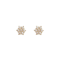 Zirconia Flower Earrings (14K)