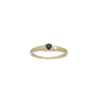Round Blue Sapphire Solitaire Ring (14K)
