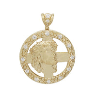 Nugget Round Jesus Head Pendant (14K)
