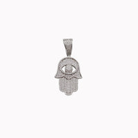 Evil-Eye Hamsa Hand Pendant (Silver)