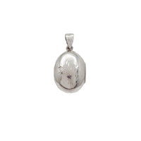 Floral Textured Oval Locket Pendant (Silver)
