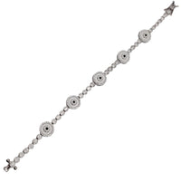 Zirconia Bezel Evil Eyes Tennis Bracelet (Silver)