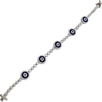 Evil Eyes Tennis Bracelet (Silver)