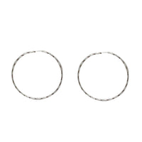 Diamond Cuts Hoop Earrings (Silver)