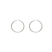 Diamond-Cut Hoop Earrings (Silver)