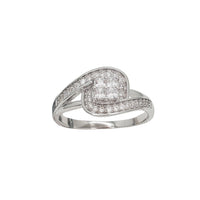 Zirconia Two Pieces-Set Wedding Rings (Silver)