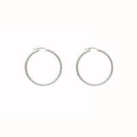 Diamond-cuts Hoop Earrings (Silver)