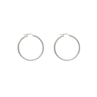 Diamond-cuts Hoop Earrings (Silver)