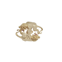 Twin Lion CZ Ring (14K)