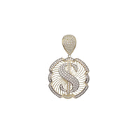 Iced-Out Dollar Sign Medallion Pendant (14K)