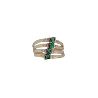 Layered Green Stone Gypsy Ring (14K)