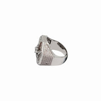 Iced-Out Men's Star Ring (Silver)
