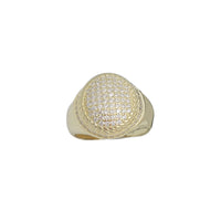 Iced-Out Round Signet Ring (Silver)