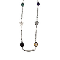 Cubic Zirconia Mix Stone Necklace (silver)