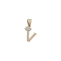 Miniature Icy Crown Initial Letter Pendant (14K)