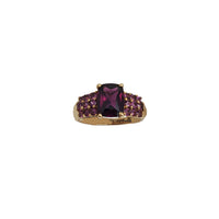 Rectangle Rhodolite Garnet Ring(18K)