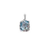 Square Blue Topaz Pendant (18K)