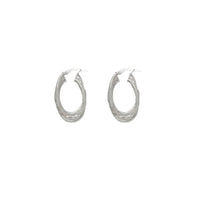 Oval-Shape Hoop Earrings (Silver)