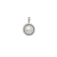 Zirconia Round Pearl Pendant (Silver)
