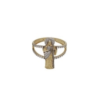 Zirconia Two-Tone Saint Jude Ring (14K)