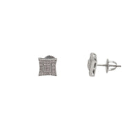 Square CZ Stud Earrings (Silver)