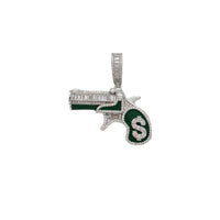 Cubic Zirconia Pistol Pendant (silver)