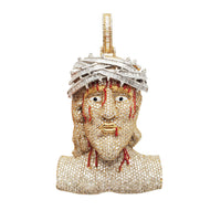 Diamond Jesus Head Pendant (14K)