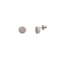 Zirconia Round Stud Earrings (Silver)