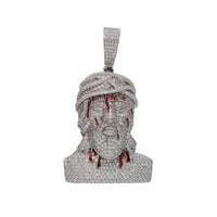 Zirconia Jesus Head Pendant (Silver)