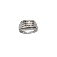 Diamond Triples-Rows Ring (14K)
