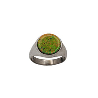 Opal Round Signet Ring (Silver)