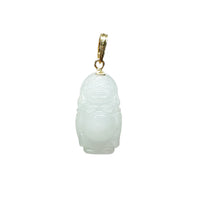Laughing Jade Buddha Pendant (14K)