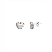 Hearts Stud Earrings (Silver)