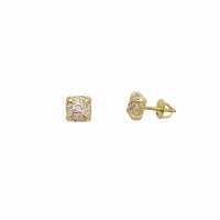 Square CZ Stud Earrings (Silver)