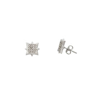 Square CZ Stud Earrings (Silver)