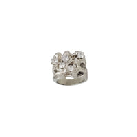 Textured Diamond-cut Nugget Square Signet Ring (Silver)