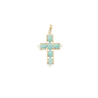 Jade Blocks Cross Pendant (14K)